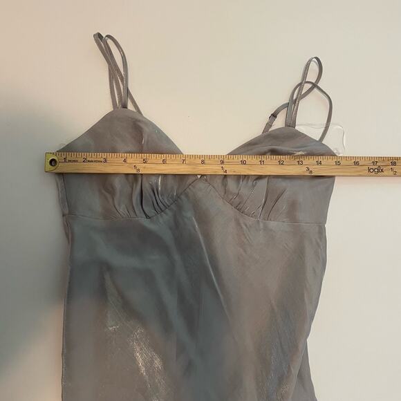NWT Wild Fable Size XS Gray Silver Iridescent Maxi Slip Dress Fairycore - Picture 5 of 6